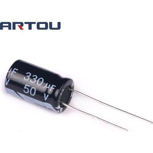 50PCS 50V 330UF 10*16 10X16MM 330UF DIP Aluminum Electrolytic Capacitor