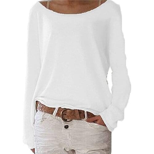White Tops For Ladies Blusas Mujer De Moda 2021 Women Casual Comfort O-neck Solid Color Loose Soft Blouse Top Blusas Mujer