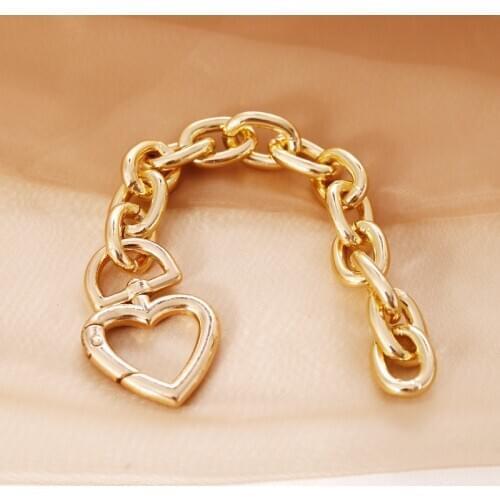 Find Me Geometric Alloy Thick Link Bracelet for Women Creative Heart Bracelet New Fashion Jewelry Accessories