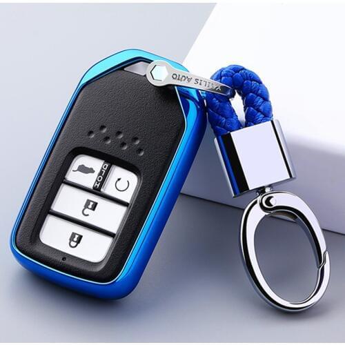 For Honda For Fit For Civic For HR-V CRV Odyssey Accord 2013-2017 TPU Black Car Styling Remote Smart Key Cover Fob Case Shell