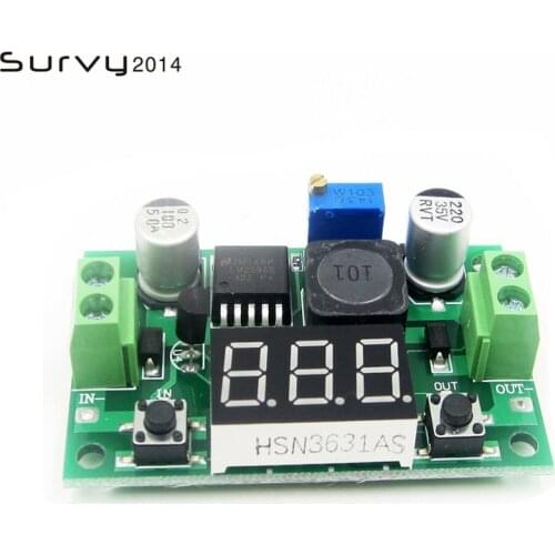 Cheap LM2596S LM2596 DC 4.0~40 to 1.3-37V Adjustable Step-Down Power Module + LED Voltmeter DC-DC module