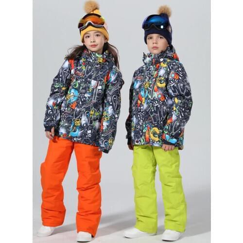 2019 Ski Suit Kids Thicken Winter Suit Children Snowboard Suit Children Ski Suit For Girls Ski Jacket Snowboard Snow Suit Warm
