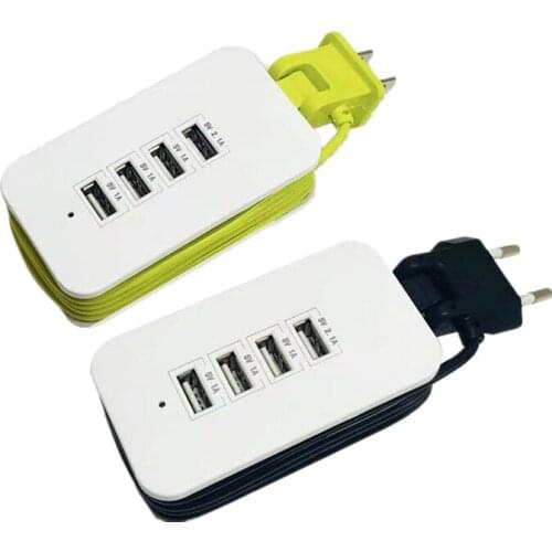 EU Travel Power Strip AC Outlets 4 USB with 1.5M Cord Extension Socket Wall Multiple Socket Portable Overload Protection