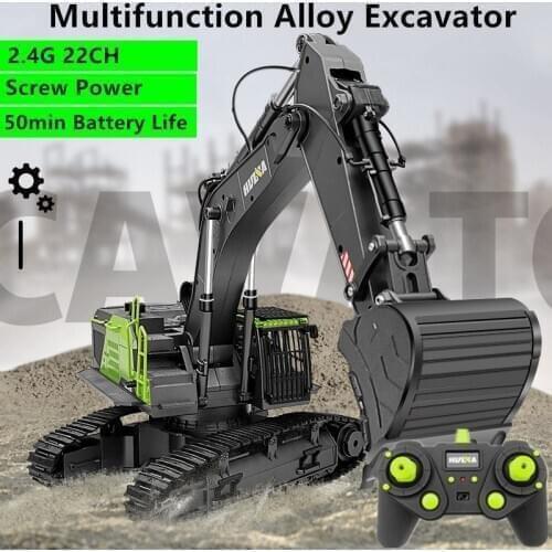 High Simulation Alloy RC Excavator 1:14 2.4G 22CH 50mins Battery Life Screw Power Remote Control Excavator Engineering Vehicle