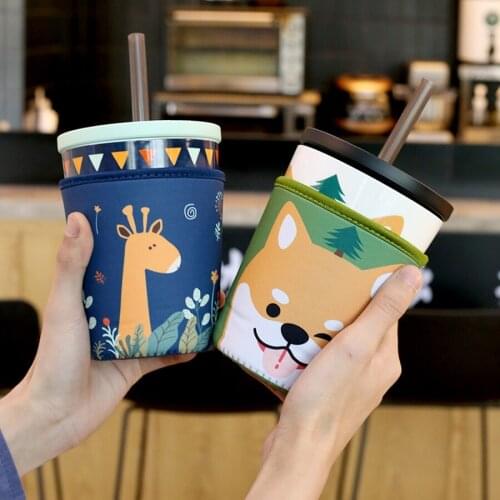 Ceramic Coffee Mug with Lib and Straw Creative Cute Dog Cat Personality Large Office Milk Tea Cup Chrismas Birthday Gift Tazas