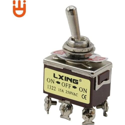 Button switch 1322 silver contact shaking head rocker arm toggle switch six foot three gears pole switch