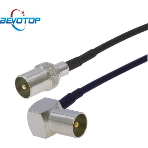 TV Male to TV Male Right Angle 50 Ohm RG174 Pigtail RF Coaxial Jumper Extension Cord TV Satellite Antenna Cable Aerial TV Cables