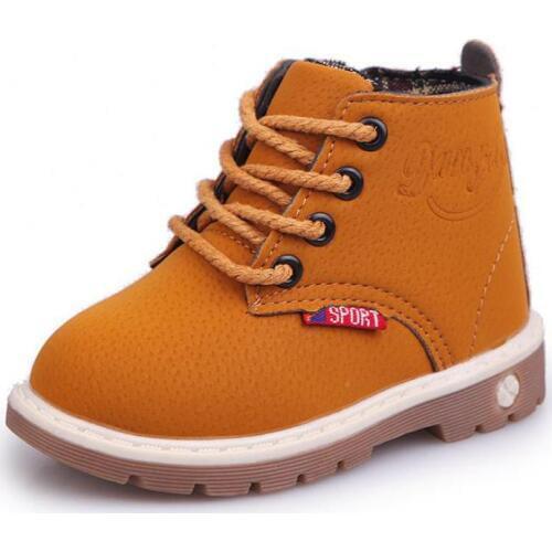 Hot Sale Kids Snow Boots Shoes Fashion Children Leather Single Boots For Girls Boys Casual Soft Children Baby Toddler Shoes A954