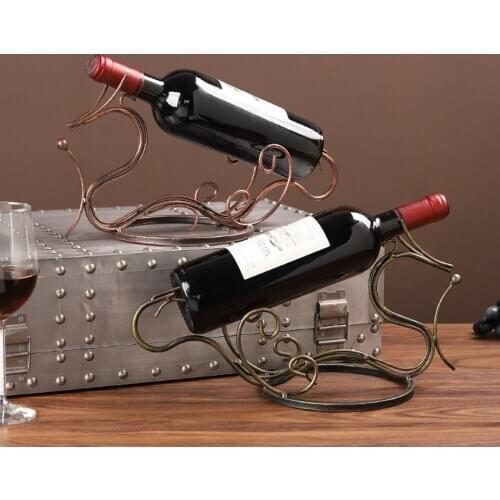 European retro Bird design Metal Wine Bottle Holder Iron Wine Rack Caddy JJ014