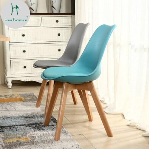 Louis Fashion Dining Chairs Modern Simple Wood