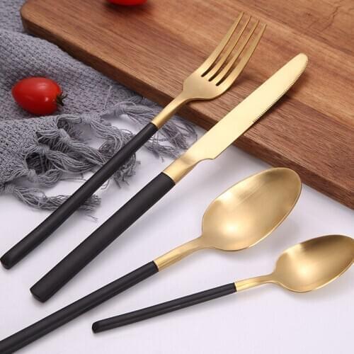 304 stainless steel knife, fork and spoon tableware set 1005 square shank wire drawing sanding steak knife and fork gift