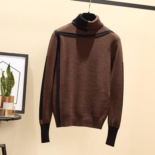2019 new high-neck sweater winter Cotton Padded Waistcoats Jumper slim bottoming shirt solid color slim sweater female C120