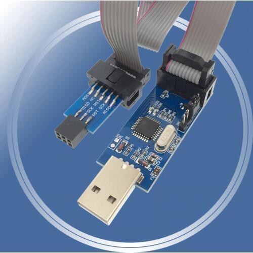 1 Set 10Pin To 6 Pin Adapter Board + USBASP USBISP AVR Programmer USB ATMEGA8 ATMEGA128 ATtiny/CAN/PWM 10Pin Wire Module