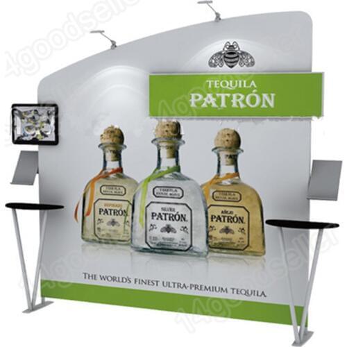 10ft Portable Trade Show Display Pop up stand Booth Kits exhibition With custom graphic print shelves TV bracket