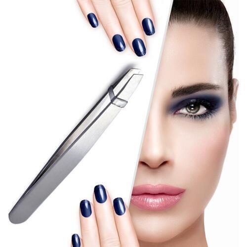 Professional Stainless Steel Eyebrow Tweezers Clips Eyebrow Clip Tweezer Eyelash Curler Facial Hair Removal Cosmetic Tools