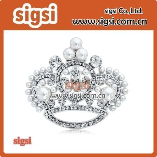Clear Crystal Rhinestone Royal Princess Queen Crown Brooch Pin jewelry