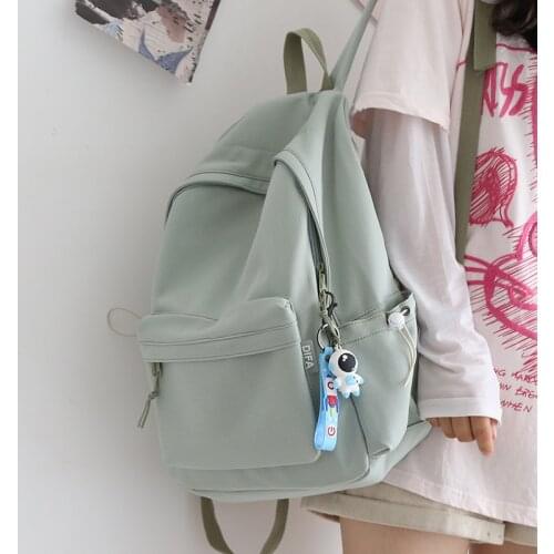 Solid Color Backpacks for Women Small Fresh Backpack Female Summer School Bags for Teenage Girls Waterproof Travel Ruckpack 2021