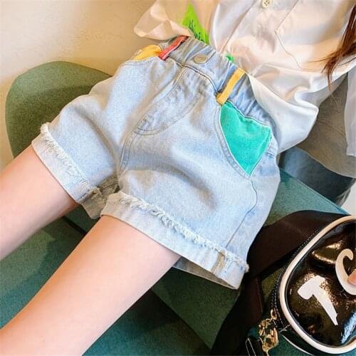 Kids Shorts for Girls Shorts Children Denim Short Pants Fashion Jeans 2021 Summer Casual Teenage Short Pants 10 12 13 Year