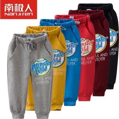 NANJIREN 100%Cotton Pants For 2-16 Years Old Solid Boys Girls Casual Sport Pants Jogging Enfant Garcon Kids Children Trousers