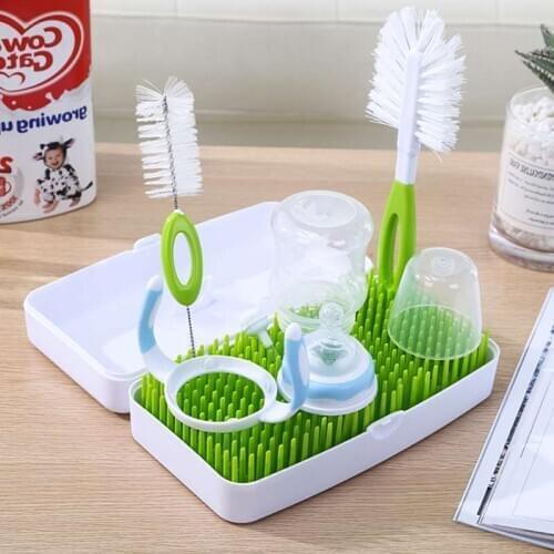 Baby Bottle Drier Grass Shape Toddler Pacifier Cleaning Drying Rack Shelf Newborn Nipple Milk Kettle Water Collect Groove