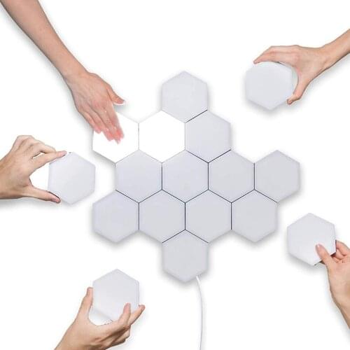 LED Night Light Touch Sensitive Modular Light Magnetic Creative Decoration Wall Lamp Panel Lamp Novelty DIY Hexagonal Light Gift