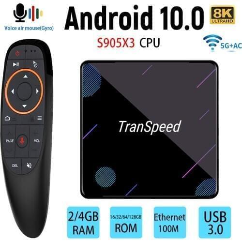 X3 Plus Amlogic S905X3 Android 10.0 TV Box 4GB 32G 64G 128G 1000M wifi 4K 8K Bluetooth Voice Assistan Set Top Box