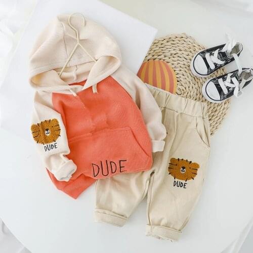 Spring&Autumn Kids Hooded Clothes For Boys Girls Outfits Fashion Cotton Toddler Baby Clothes Set 1 2 3 4 Year Long Sleeves
