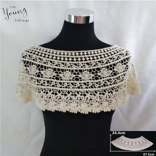 High Quality Embroidery DIY Fabric Imitation Pearl Lace Collar Sewing Lace Neckline Decorative Clothing Accessories Decals