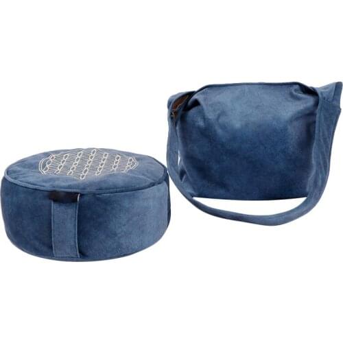 Yoga Meditation Buckwheat Bolster Pillow Cushion Yoga Meditation Cushion Zippered Cotton Cover Machine Washable