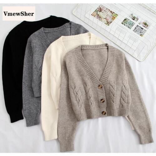 VmewSher Women Sleeveless Pullover Twist Cute Single Breasted Cardigan V Neck Knitted Sweater Vest Knitwear Women Waistcoat Tops