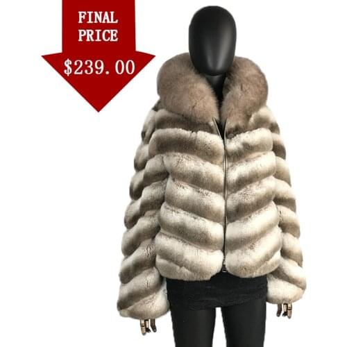 Winter Coat Hooded Rabbit Fur Jacket Fox Fur Collar 2020 Women New Fashion Warm Outerwear