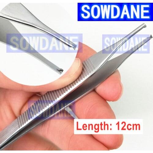 Dental Tweezer Toothed Hook Dental Forcep Stainless steel Tip with Angle Shape Small Incision Teeth Whitening