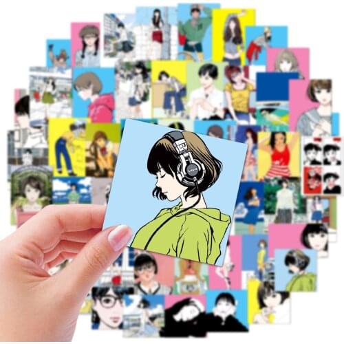 10/50PCS Japan Anime Vitality Retro Girly Cute Sticker Nostalgic Illustration Hand Account Phone Case Tablet Decoration