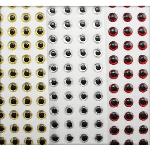 168pcs 10mm Red/Gold/Silver 3D Holographic Fish Lure Eyes Fly Tying Jigs Crafts Dolls