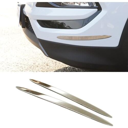 Stainless steel For Hyundai Tucson 2015-2018 car front and rear back Bumper corner protection Cover trim frame edge board 4piece