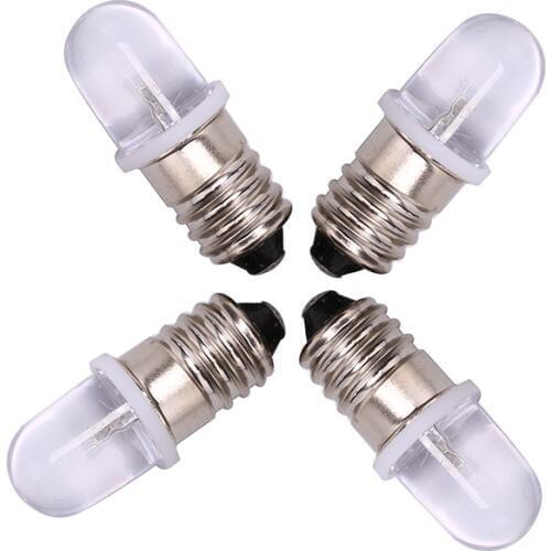 5PCS E10 LED Bulb E10 DC 3V 4.5V Instrument Bulb E10 Indicator Bulb Old Fashioned Flashlight Bulb