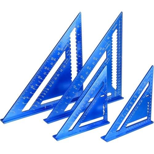 7/12 Inch Angle Ruler Metric Aluminum Alloy Triangular Measuring Ruler Woodwork Speed Square Triangle Angle Protractor