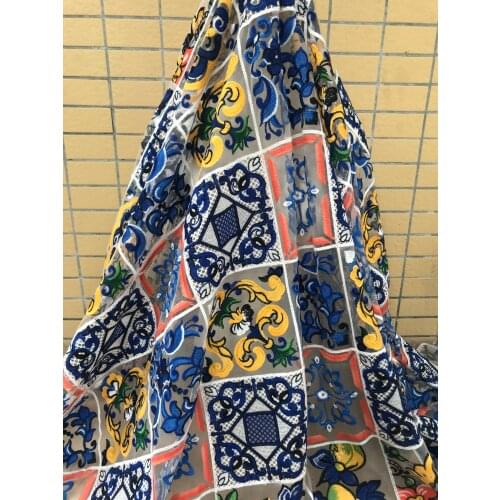 High Quality African Tulle Lace Fabric Latest Nigerian French Cord Lace Fabric SYJ-30689