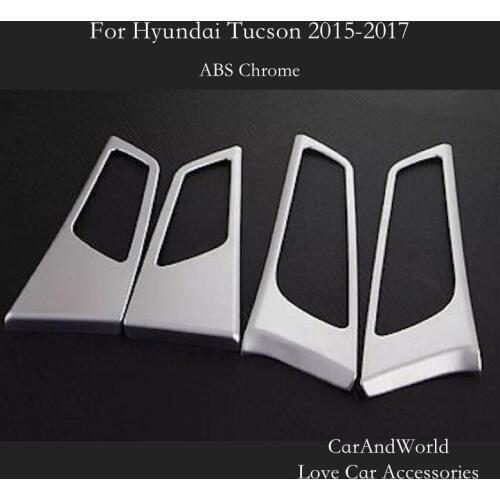 Interior Door Bowl Handle Cover Accessories For Hyundai Tucson 2015 2016 2017 Inner Molding Trims ABS Chrome Sticker Car-styling