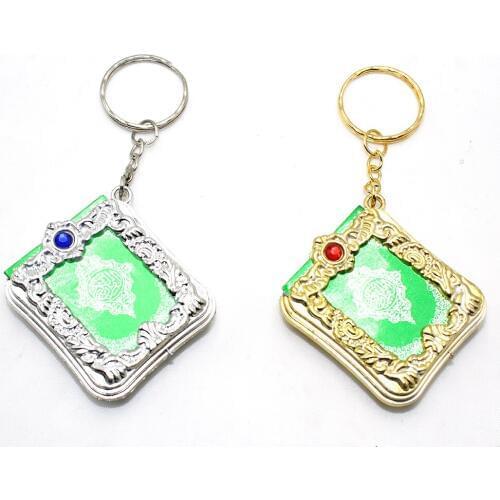 10pcs/lot Gold Silver real Quran Keychain Eid al-Fitr mascot Muslim Party Event Memorial gift Party Favors for Guests