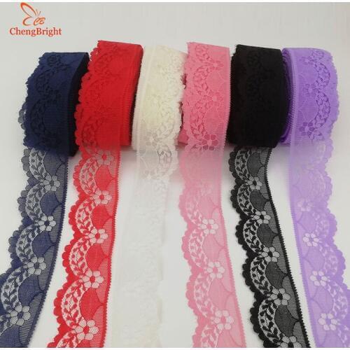 CHENGBRIGHT 10 Yards Lace Ribbon White Lace Trim DIY Embroidered Net Lace Trimmings For Sewing Decoration African Lace Fabric