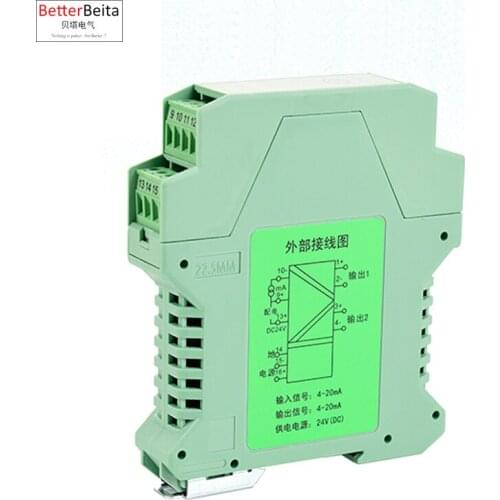 Din 0-10V Analog signal isolator Module 24V DC supply DC distributor Conversion signal transducer transformer