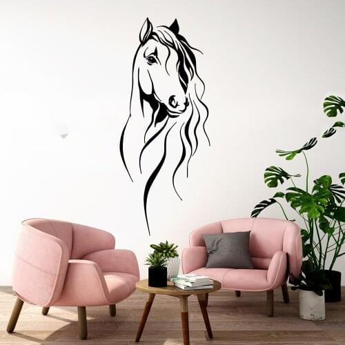 Elegant Beauty Horse Wall Decal Kitchen Kids Room Jungle Animal Woodland Animal Unicorn Wall Sticker Farmhouse Vinyl Decor