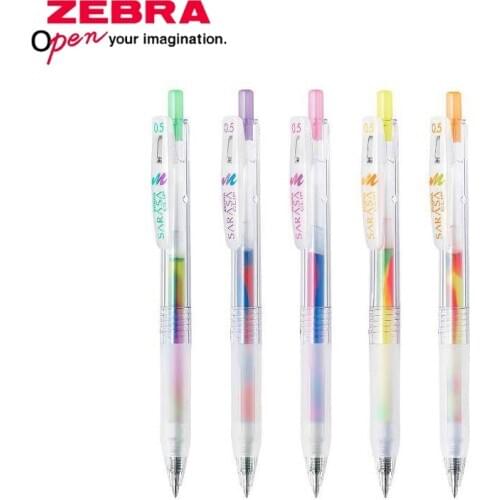 5psc ZEBRA JJ75 Gel Pen Limited Color Gradient Mixed Color Pen Dream Graffiti Strawberry Rainbow Student Stationery