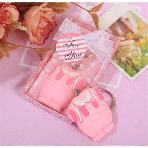 Creative Wedding Supplies Valentines Day Gift Blue Pink Clothes Keychain Baby Shower Decoration Gift Keychain Wedding Decor