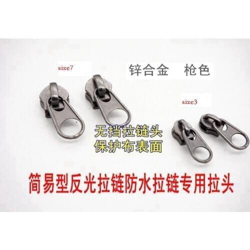 Small zipper head gun color 3# size7 zinc alloy metal zip sliders for waterproof reversible zip Backpack rucksack free shipping