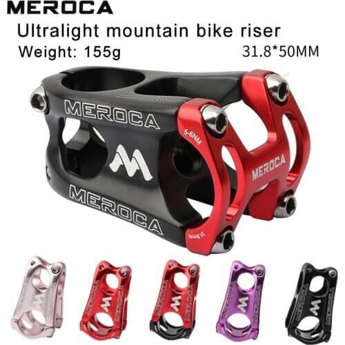 MEROCA 31.8mm Stem 50mm Bike Stem Mountain Bike Stem Short Handlebar Stem for Most Bicycle, road Bike MTB BMX Fixie Gear Cycling