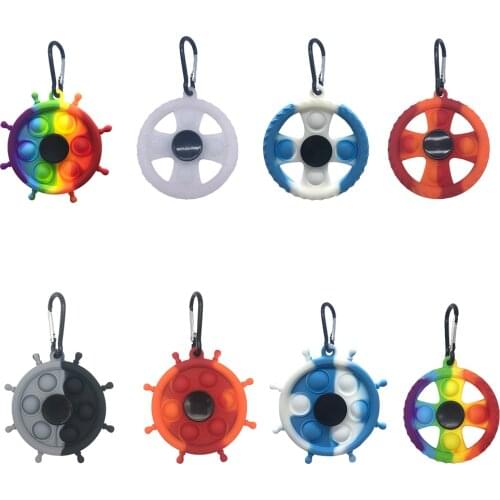 Keychain Multicolor Push Bubble Gyro Board Antistress Kid Adult Simple Sensory Toy for Autism Special Needs Focus Training