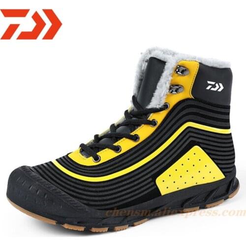 Dawa 2021 New Men Winter Fishing Snow Boots Waterproof Leather Sneakers Super Warm High Quality Outdoor Male Hiking Shoe 34-47
