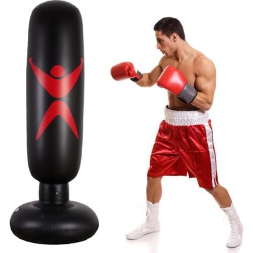 Boxing Bag Stand Inflatable PVC Boxing Post Standing Tumbler Muay Training Pressure Relief Bounce Back Sandbag For Adult and Kid